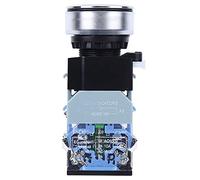 Commutateur Poussoir Compact avec Lumière Bleue, Diamètre d’Installation 30mm, AC DC12V, Auto - Bloquant - Haute Sécurité, Performance Stable, Usage Polyvalent (réinitialiser)