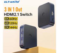 Commutateur répartiteur HDMI 8K60Hz 3 en 1 sortie 4K120Hz UHD HDMI boîtier de commutation Hub Compatible avec PS5 Xbox Roku Apple TV Fire Stick HDMI Splitter 8K