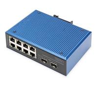Commutateur réseau Industriel DIGITUS - 10 Ports Fast Ethernet - 8x RJ45 + 2x Gigabit SFP uplink - IP40