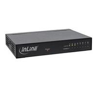 Commutateur réseau InLine® à 8 ports, Ethernet Gigabit, 10/100 / 1000MBit / s, Bureau, Métal, sans ventilateur, ports blindés G