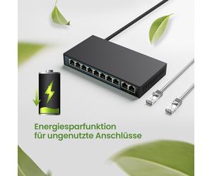 Commutateur réseau PoE 8x 100Mb/s PoE+ 2x RJ45 Uplink 100Mb/s 96W Switch Extr...