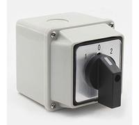 Commutateur rotatif à came universel avec boîtier extérieur robuste et étanche, interrupteur pour inverseur, Commutateur inverseur 3 positions, 2 phases, 8 bornes à vis, 380V/32A