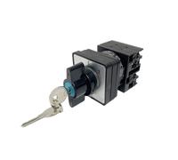 Commutateur rotatif à cames 3 positions avec clé, 2 pôles, 690 V, 20 A, circuit de commande, double alimentation, YMW42S-20/2 Controls Switches