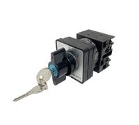 Commutateur rotatif à cames 3 positions avec clé, 2 pôles, 690 V, 20 A, circuit de commande, double alimentation, YMW42S-20/2