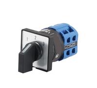 Commutateur Rotatif à cames Universel 10 A, 3 Positions, 2 pôles, Alimentation, sélecteur de Commande de Signal Un sur Trois(Silver Panel)