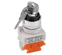 Commutateur rotatif à clé à 2 positions, commutateur de maintien maintenu, 220V 5A, LAY37-11Y/21 Commutateur rotatif électrique à 2 touches de 22 mm pour montage sur ON/OFF