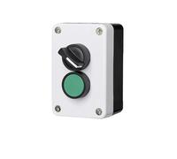 commutateur rotatif, Boîtier de bouton-poussoir vert momentané 2P à deux positions 10 A avec réinitialisation, étanche, for commande industrielle d'alimentation NO NC