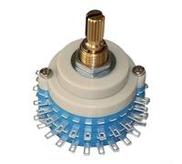 Commutateur rotatif scellé à bande d'ondes 2 x 24 positions à double rangée, potentiomètre de contrôle du volume audio de 29 mm de diamètre pour configuration du circuit + (poignée branche prune)