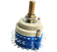 Commutateur rotatif scellé à bande d'ondes 2 x 24 positions à double rangée, potentiomètre de contrôle du volume audio de 29 mm de diamètre pour configuration du circuit + (poignée ronde)