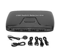 Commutateur sélecteur USB 2.0 à 4 ports, commutateur KVM USB 4x4 pour clavier et souris, partage de 4 périphériques USB entre 4 ordinateurs avec commande par un seul bouton, plug