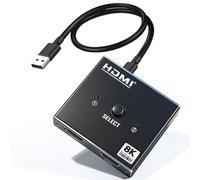 Commutateur/Splitter HDMI 8K 2.1, Splitter HDMI 8K@60Hz 4K@120Hz, Commutateur HD MI 2 entrées 1 sortie / 1 entrée 2 sorties, Répartiteur prenant en charge 48 Gbps 3D HDCP 2.3 pour PS5/4,téléviseurs HD