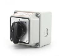 Commutateur SZW26-20 D202 2BF étanche IP66 étanche à la poussière 3 niveaux 2 sections Interrupteur rotatif 660 V Isolation 20 A pour applications électriques industrielles Boîtier gris Design compact