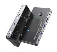 Commutateur USB 10 Gbit/s 2 ordinateurs partagent 4 ports 3. Gen, sélecteur de commutateur for port clavier, souris, webcam, ordinateur portable Commutation Fluide(C204 With Line)