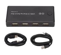 Commutateur USB 2.0 à 2 entrées et 4 sorties, commutateur USB pour le partage de périphériques entre deux ordinateurs, sélecteur USB Plug and Play avec bouton manuel pour,