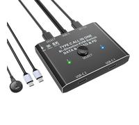 Commutateur USB C Bidirectionnel Pour 2 Ordinateurs - KVM 2 En 1 Ou 1 En 2 Sorties 8K@60Hz 4K@120Hz - Vidéo/Transfert De Données 10Gbps/Charge 100W