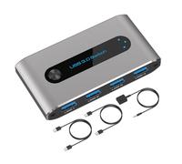 Commutateur USB efficace 2 x 4 pour deux ordinateurs pour partager quatre périphériques sans branchement et débranchement constants