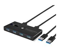 Commutateur USB3.0 100 M/S sélecteur de commutateur USB 4 Ports pour souris, clavier, partage d'imprimante 2 en 4 avec câble de données