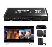 Commutateur HDMI 3 en 1 Out 4K 120 Hz avec télécommande, 8K 30Hz HDR10+ CEC HDCP2.3 Répartiteur pour PS5/PS4/3, Xbox, Switch, Blu-ray, PC, projecteur, TV, adaptateur Hub