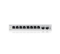 Zyxel Switch Ethernet 8 Ports | Commutateur Gigabit Manageable en Web | 2X SFP Uplinks | QoS, Link Aggregation, VLAN, IGMP Snooping | sans Ventilateur | Desktop [GS1200-10v3]