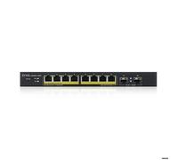 Zyxel GS1900-10HP v2, 8-port GbE L2 PoE Smart Switch + 2 SFP slots, 802.3at, desktop, fanless, 70 Watt