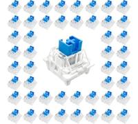 Commutateurs de clavier tactiles bleus à 3 broches avec extracteur de touches et outil d'installation d'interrupteur pour claviers mécaniques remplaçables à chaud (70 pièces + extracteur de touches B)