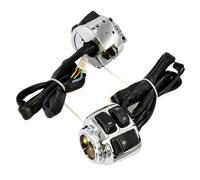 Commutateurs de guidon 1 pouce 25 mm, commande de guidon avec faisceau de câbles, compatible avec Softail Sportster V-ROD(ChromeControlSwitch)