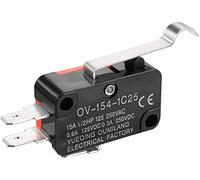 Commutateurs Interrupteur de fin course 10pcs V-154-1C25 Bouton-poussoir à action rapide rouleau long manche SPDT Micro-interrupteur momentané 15A 250V Rouge/Noir