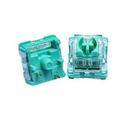 Commutateurs mécaniques linéaires - Commutateurs à clé verte silencieuse à 5 broches avec boîtier en PC transparent, tige POM, 60 ± 10 gf en bas, pour jeux et dactylographie (70 pièces)