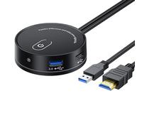Commutation de contrôle d'alimentation externe de bureau avec accès facile aux options USB et audio de 3,5 mm
