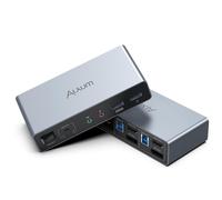 Commutatore Kvm 2 Monitor 2 Computer-Hdmi+Porta Display Commutatore Kvm A Doppio Monitor Per 2 Pc,3 Porte Usb 3.0 Che Supportano La Modalità Estesa/Specchio Con Controller Desktop