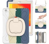 Commute Étui de Protection pour iPad Mini 4/5 résistant aux Chocs avec Film de Protection d'écran 3 en 1 avec Anneau de Fixation à 360° Vert Clair