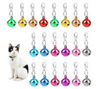 COMNICO Lot de 10 clochettes pour collier de chien et chat, breloques rondes en métal avec fermoirs, accessoires de pendentif pour chaton et petit animal, décoration de Noël (coloré), One Size, Métal