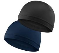 COMNICO Lot de 2 Bonnets de Sommeil multifonctionnels Respirants et absorbants pour Homme et Femme, Noir + Bleu Marine., 0