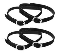 COMNICO Lot de 2 paires de lacets élastiques réglables à talons hauts - Sangles de cheville amovibles - Lacets anti-lâches avec boucle pour femme - Noir, Noir