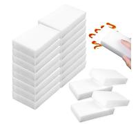 COMNICO Lot de 20 éponges de nettoyage magiques multifonctions en mousse pour cuisine, meubles, salle de bain, blanc