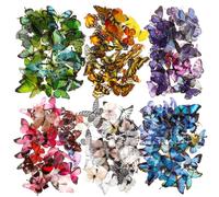 COMNICO Lot de 240 autocollants en forme de papillon en PET imperméable et transparent en résine colorée pour scrapbooking, planificateurs, ordinateurs portables, manuels, loisirs créatifs