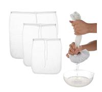 COMNICO Lot de 3 sacs à fromage réutilisables en nylon pour amande, soja, yaourt, infusion froide, café, thé, bière, céleri, jus de fruits, 3 tailles