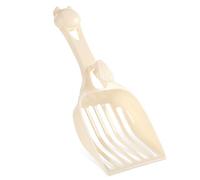 COMNICO Pelle à litière pour chat en plastique durable avec larges lattes, poignée confortable, pelle profonde qui capture toutes les grumeaux pour tamiser facilement la boîte à granulés de pin (blanc