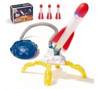 Comnonage Lanceur de fusée d'extérieur avec pompe à pied à air, support de démarrage réglable et 3 fusées en mousse souple, jusqu'à 35 m, jouet d'extérieur, jeux de jardin pour jardin et arrière-cour