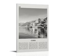 Como Black and White Lake Toile Poster Décoration Salon Art mural Chambre Peinture murale Art Peinture Art Peinture moderne Home Boy Chambre Impression Peinture murale Fille Vacances Peinture murale