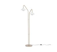 Lampadaire en fer forgé beige, G9, trépied - Hübsch, Como - 72x30x165 cm