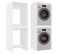COMO - Meuble de rangement pour machine à laver et sèche-linge - Meuble gain de place - Blanc