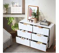 Comodas chambre - 6 tiroirs - commode en losange plaqué blanc - buffet - Commode blanche - Contemporain Design - 100×34×72,5 cm