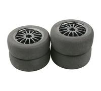 COMODO 12mm Hex RC Car Wheels and Tires 1/10 Scale, 4-Pack Replacement Set pour Les modèles Off-Road Buggy(Color: Black)