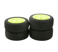 COMODO 12mm Hex RC Car Wheels and Tires 1/10 Scale, 4-Pack Replacement Set pour Les modèles Off-Road Buggy(Color: Green)