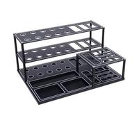 COMODO 29-Hole Aluminum Screwdriver Holder Stand pour Hex Drivers - RC Model & DIY Tool Organizer Compatible avec la Plupart des Outils à Main(Black)