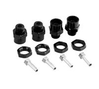 COMODO 4PCS Aluminum 12mm à 17mm Wheel Hex Hub Adapters Compatible avec 1/10 Scale RC Cars et 1/8 pneus(4pcs Black)