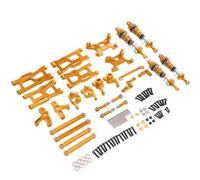 COMODO 9-Piece RC 1/12 Metal Suspension & Steering Upgrade Kit - Swing Arm, Cup, Bracket Set Compatible avec Les véhicules RC de Scale 1/12.(Yellow)