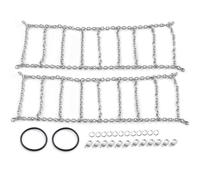 COMODO Chaînes de Neige en métal 2PCS Anti-Skid pour Les pneus OD 105/114/120/130mm Compatible avec 1/10 RC Crawler comme TRX6(for 105mm Tires)