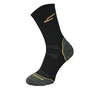 COMODO - Chaussettes Randonnée Trekking | Légères Anti Ampoules Respirantes Chaussettes Anti Transpirante en Bambou | Homme et Femme (Noir - Orange, 36-39)